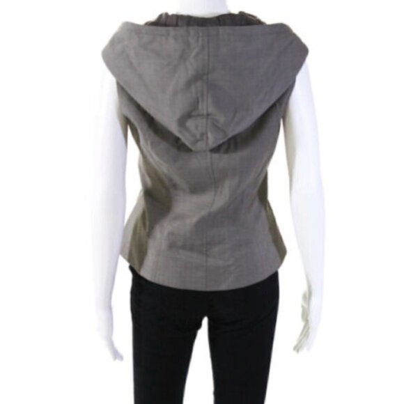 Lafayette148 Wool Hooded Vest Jacket Grey XS NWOT - Picture 3 of 8